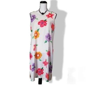 90s Vintage DRESSING CLIO White\Red Midi Dress M